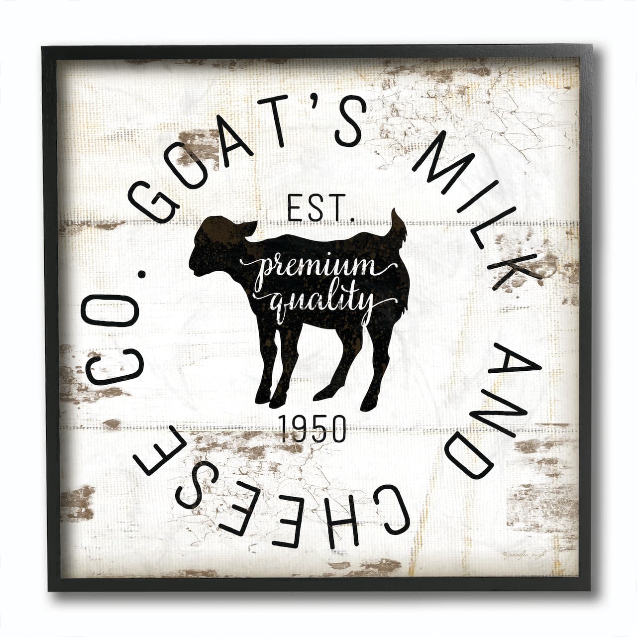 Stupell Industries Goat Milk and Cheese Co Vintage Sign, 12" x 12"